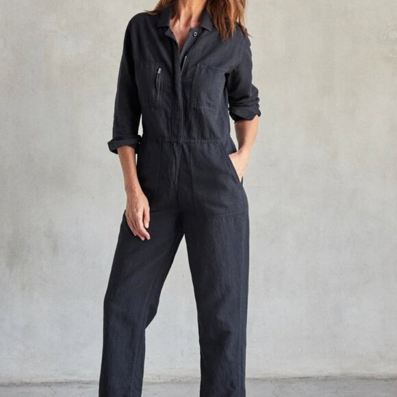 Outerknown Station Jumpsuit - Pitch Black Medium - Picture 1 of 14